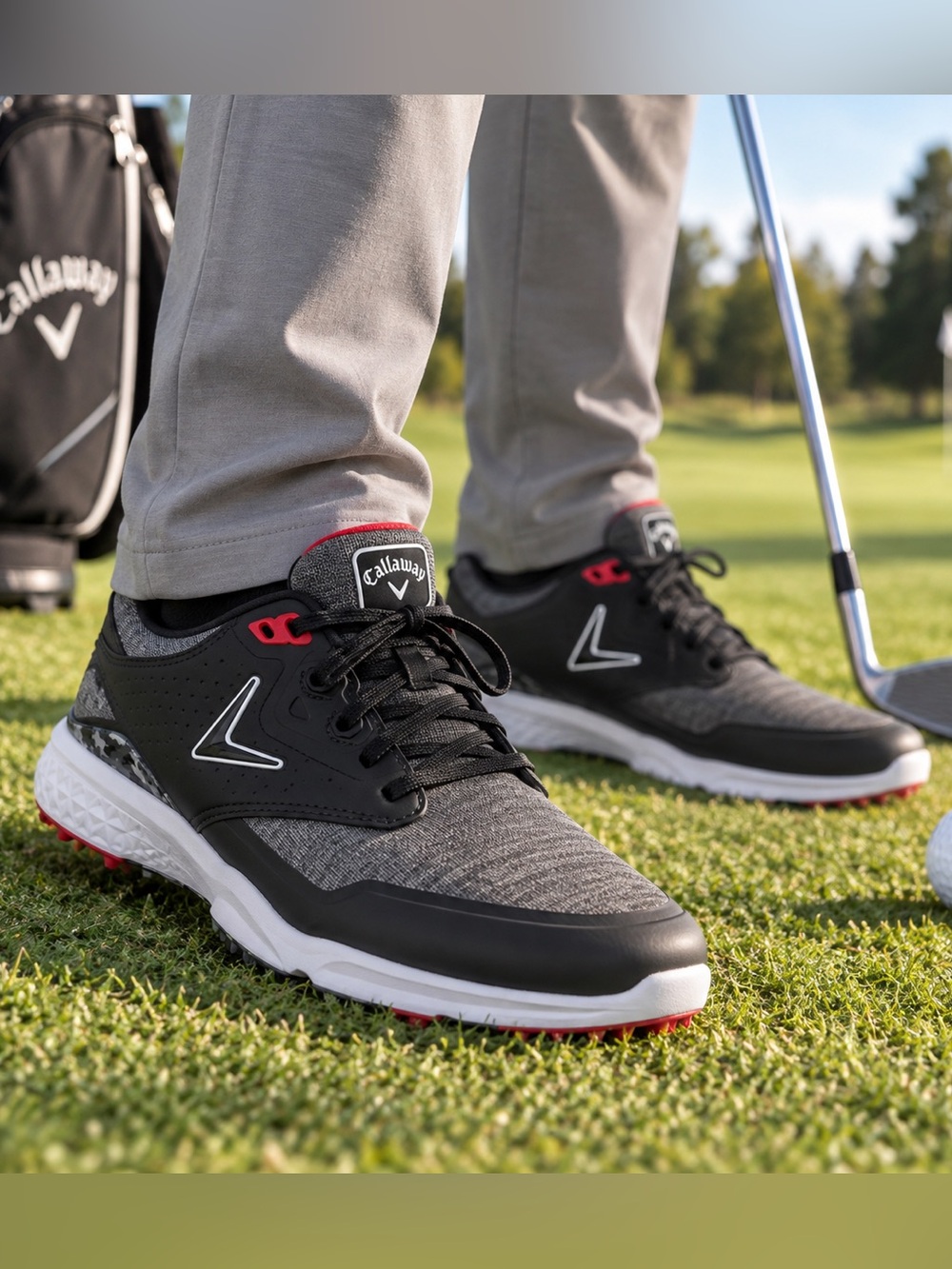 Callaway Coronado v3 SL Men’s Golf Shoes Black Red Size 8 Waterproof